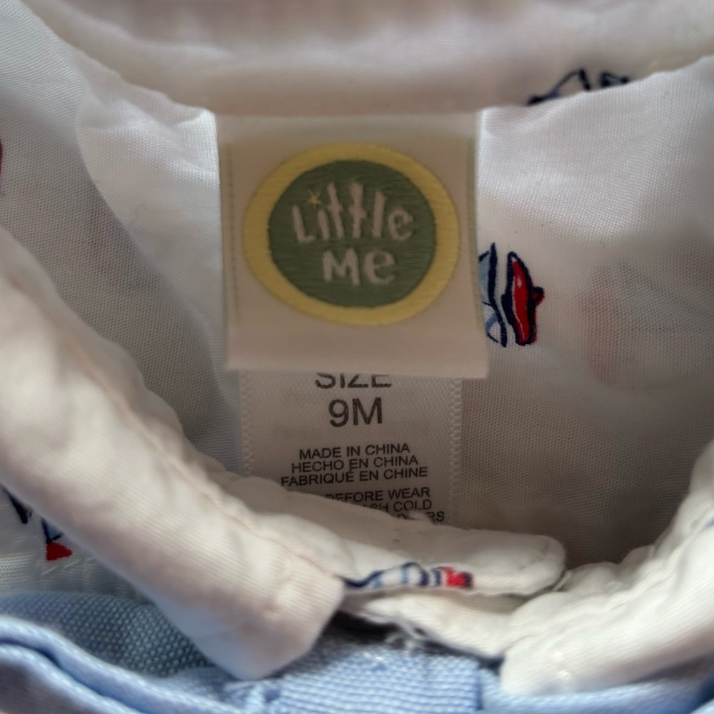 Boy’s Sailboat Print Shirt and Striped Shorts Set, size 9 mos - Picture 3 of 5